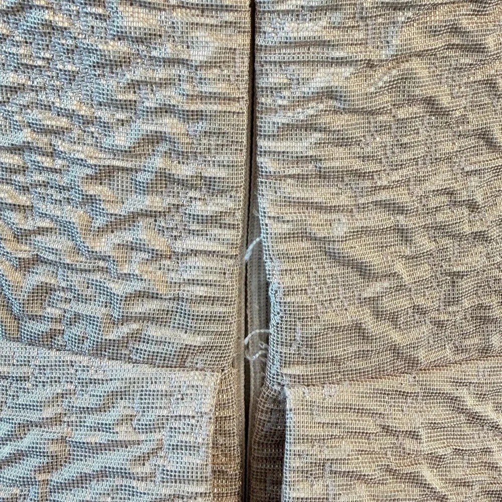 Rickie Freeman Teri Jon Peplum Gold Metallic Textured Jacquard Asymmetric Dress - Picture 10 of 11